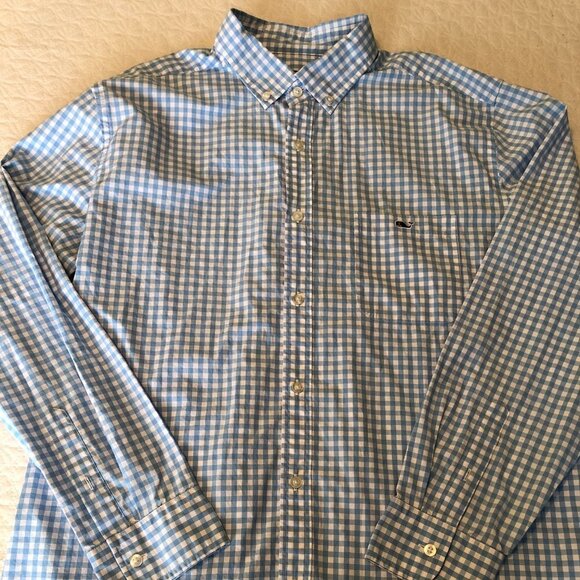 Vineyard Vines Classic Fit Tucker Shirt Button Down Men’s XL - Blue Check - Picture 2 of 10